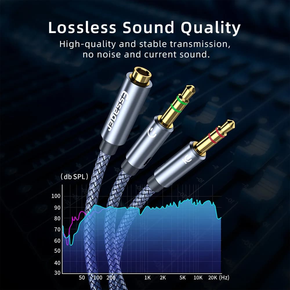 3,5mm Audio-Splitter Y-Adapter Kabel