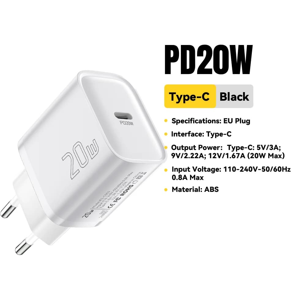 Mini 20W USB-C PD Netzteil mit Schnellladung