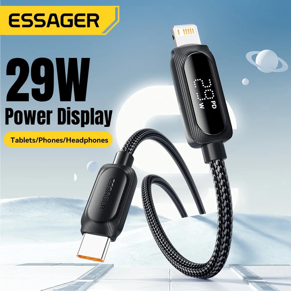 29W USB-C auf Lightning Kabel mit Digitalanzeige