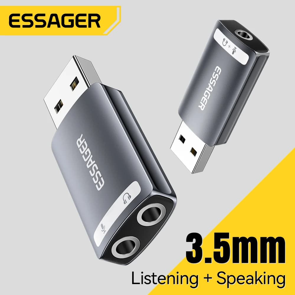 Externe USB-Soundkarte mit 3,5mm Audio-Adapter