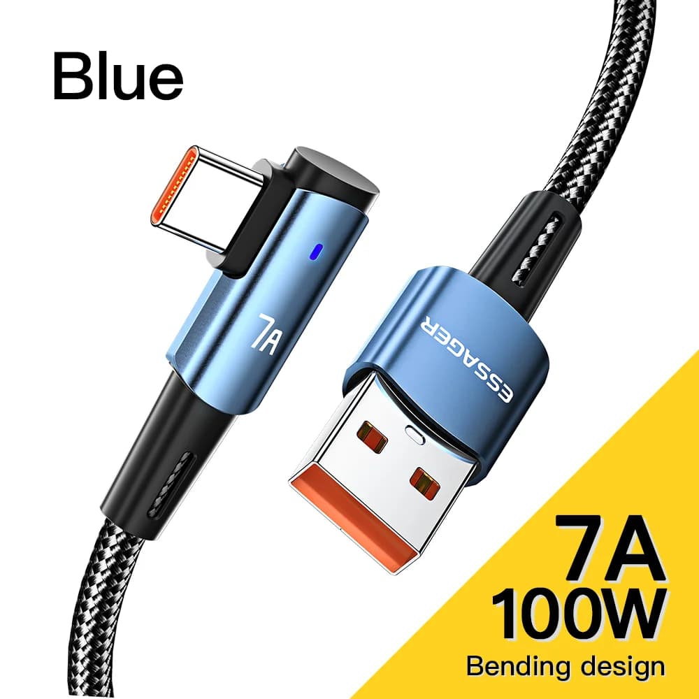 100W 90-Grad USB-C auf USB-C Schnellladekabel