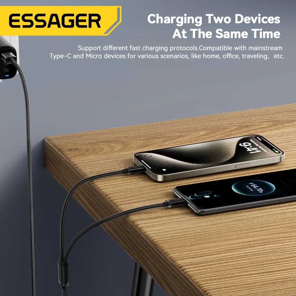 2-in-1 USB Typ-C und Micro USB Schnellladekabel