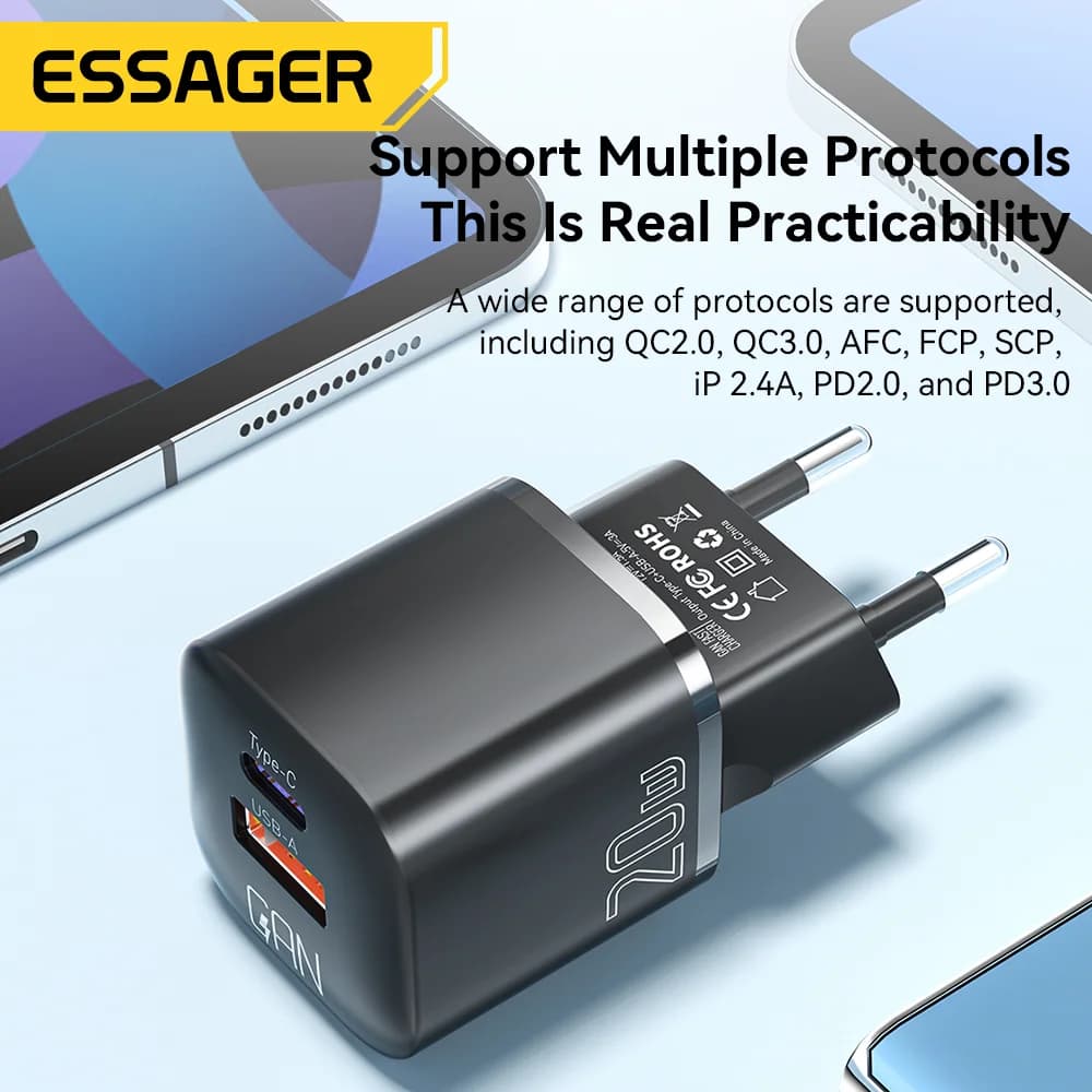 20W GaN USB-C PD Schnell-Wandladegerät
