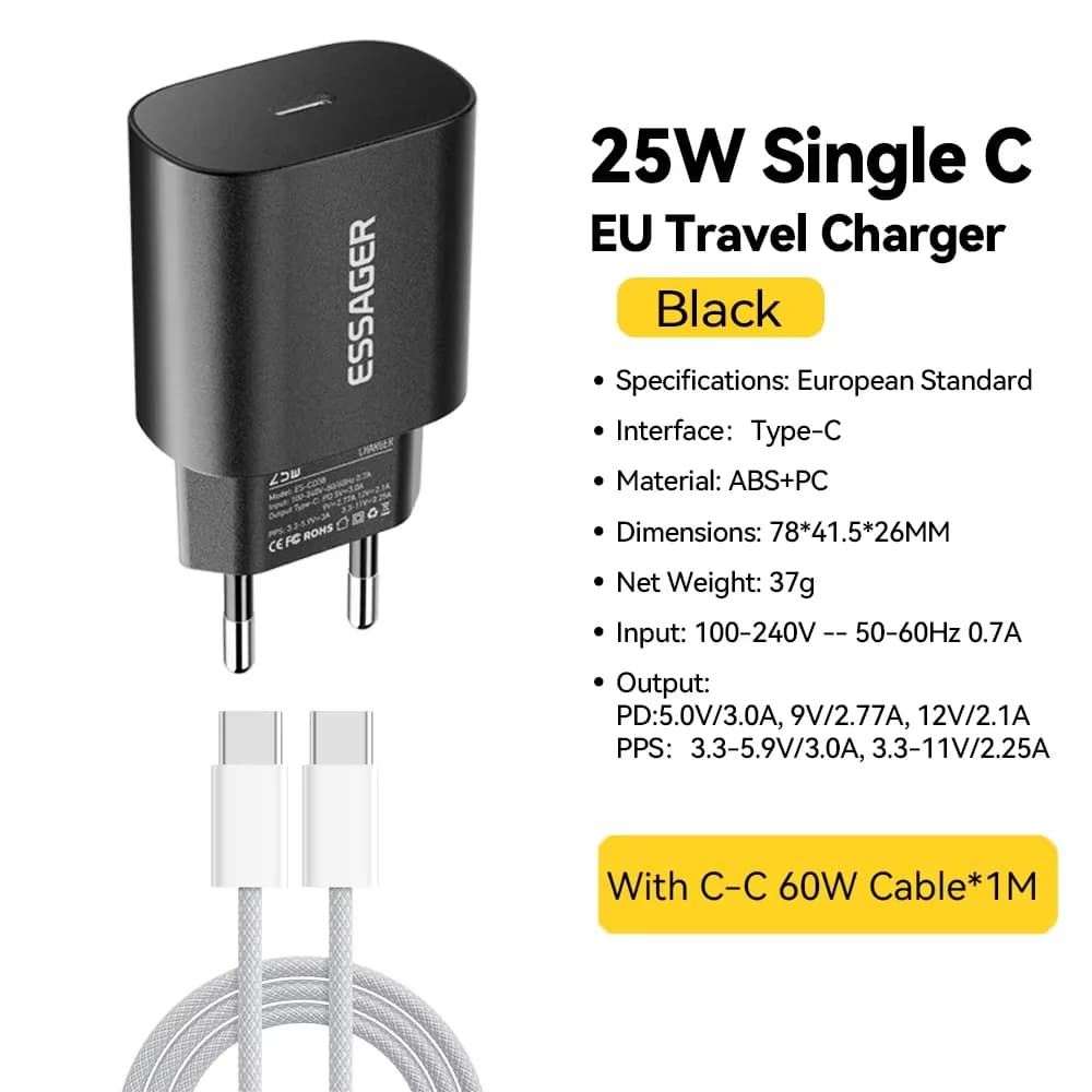 25W USB-C PD Schnellladegerät