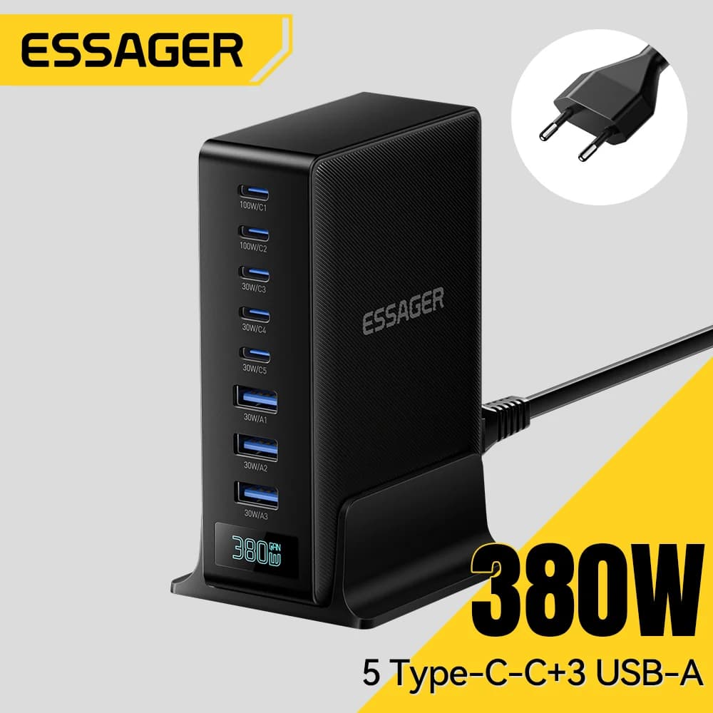 380W 8-in-1 GaN Desktop-Ladestation