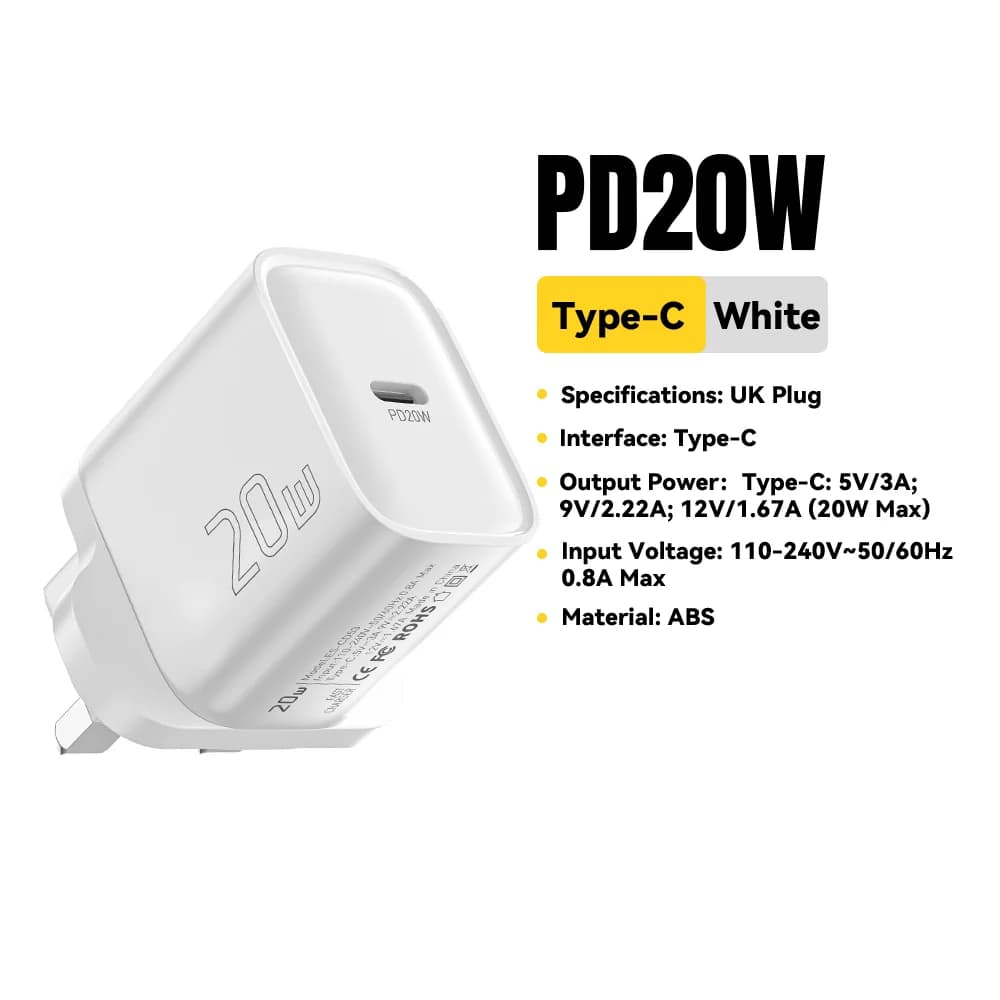 Mini 20W USB-C PD Netzteil mit Schnellladung