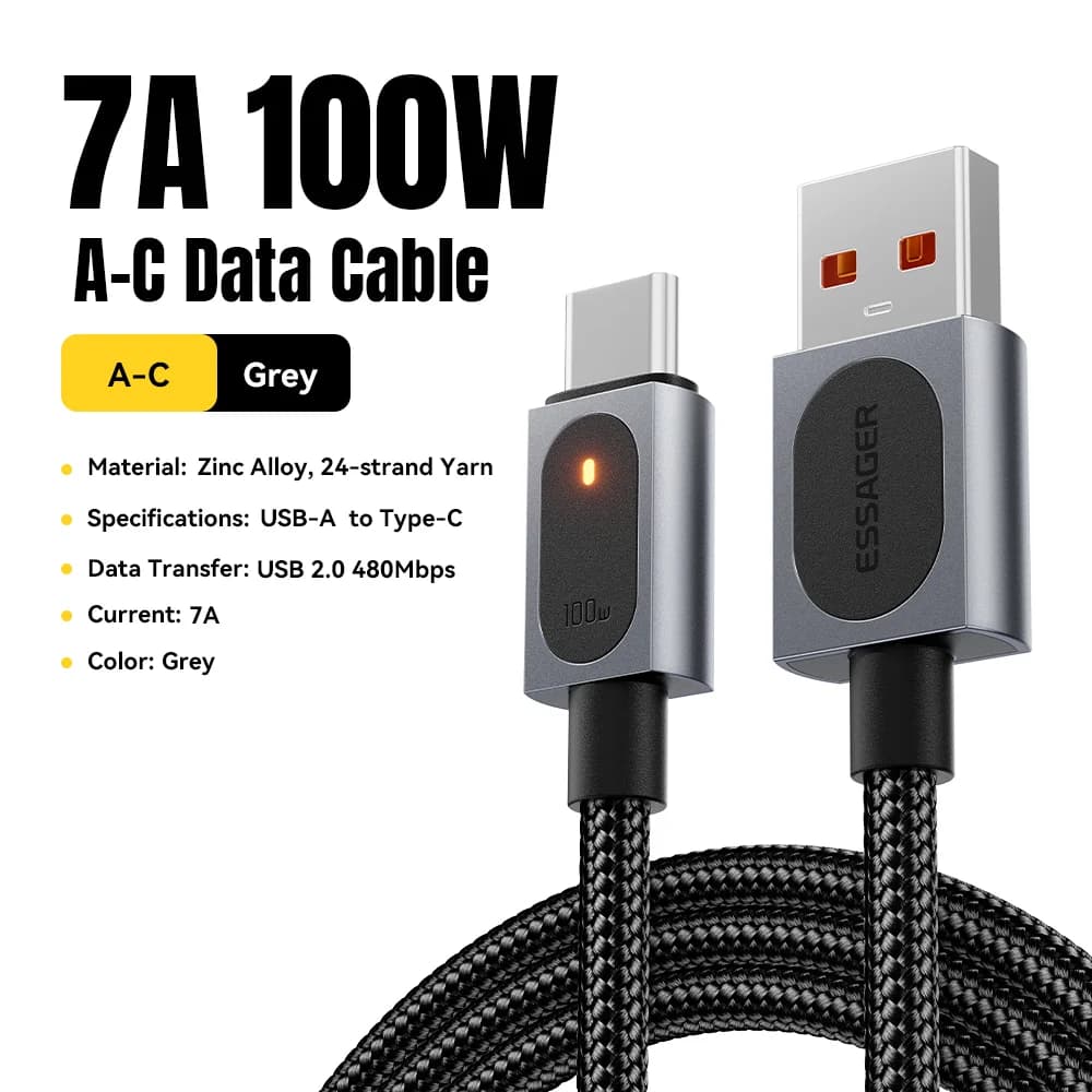 7A 100W USB-A auf USB-C Schnellladekabel