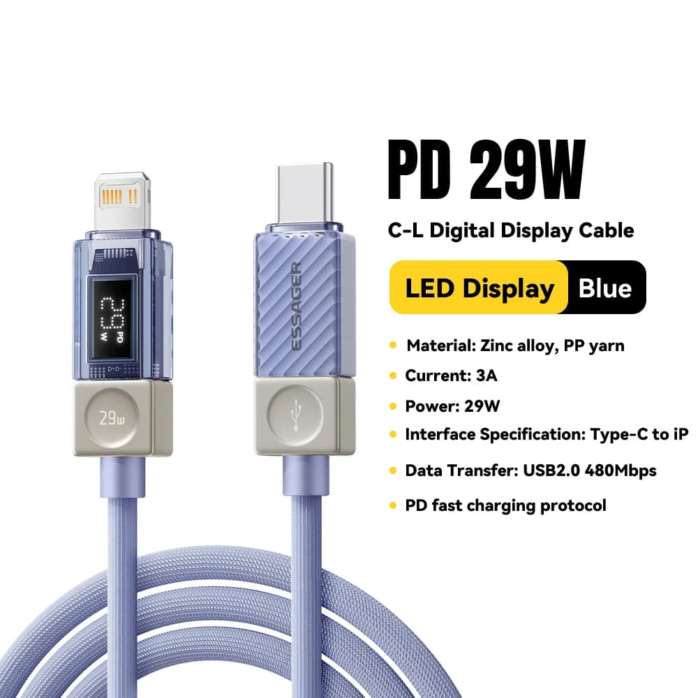 USB-C auf Lightning Kabel mit Digitalanzeige