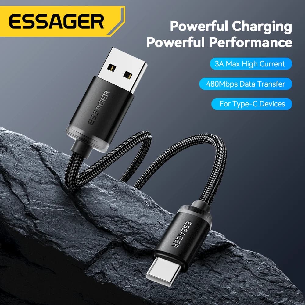 3A USB-A auf USB-C Schnelllade- und Datenkabel