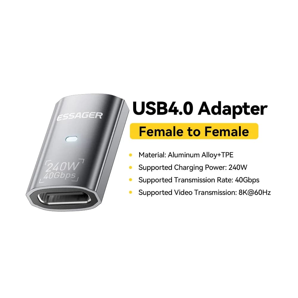 USB4.0 240W 90-Grad OTG Datenadapter 8K
