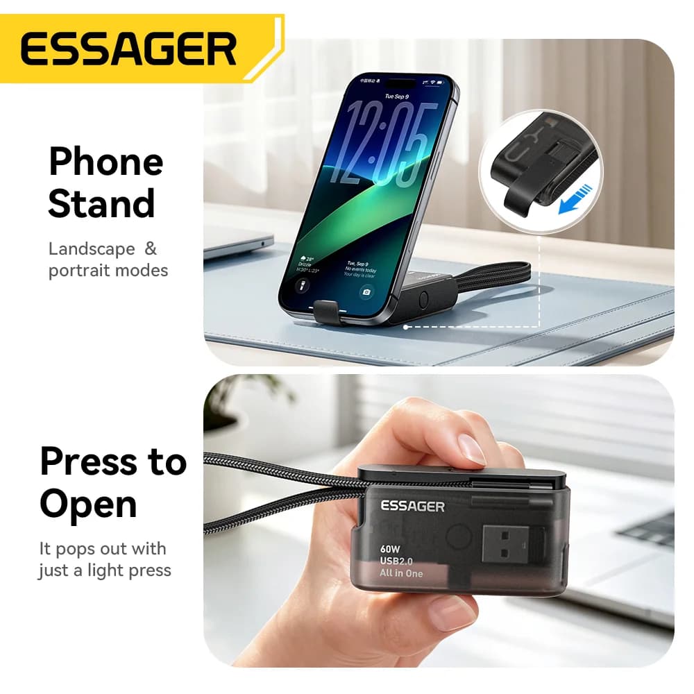 60W USB-C Datenkabel-Set mit Reiseaufbewahrungsbox