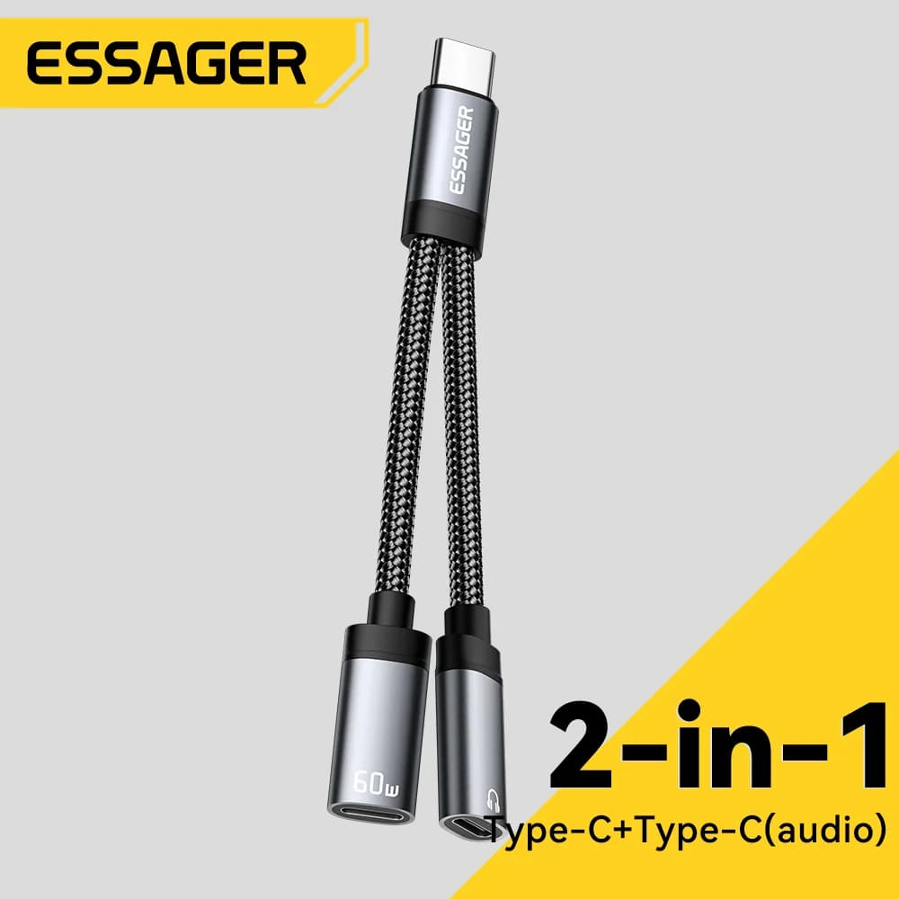 USB-C auf 3,5mm AUX- und Ladeadapter
