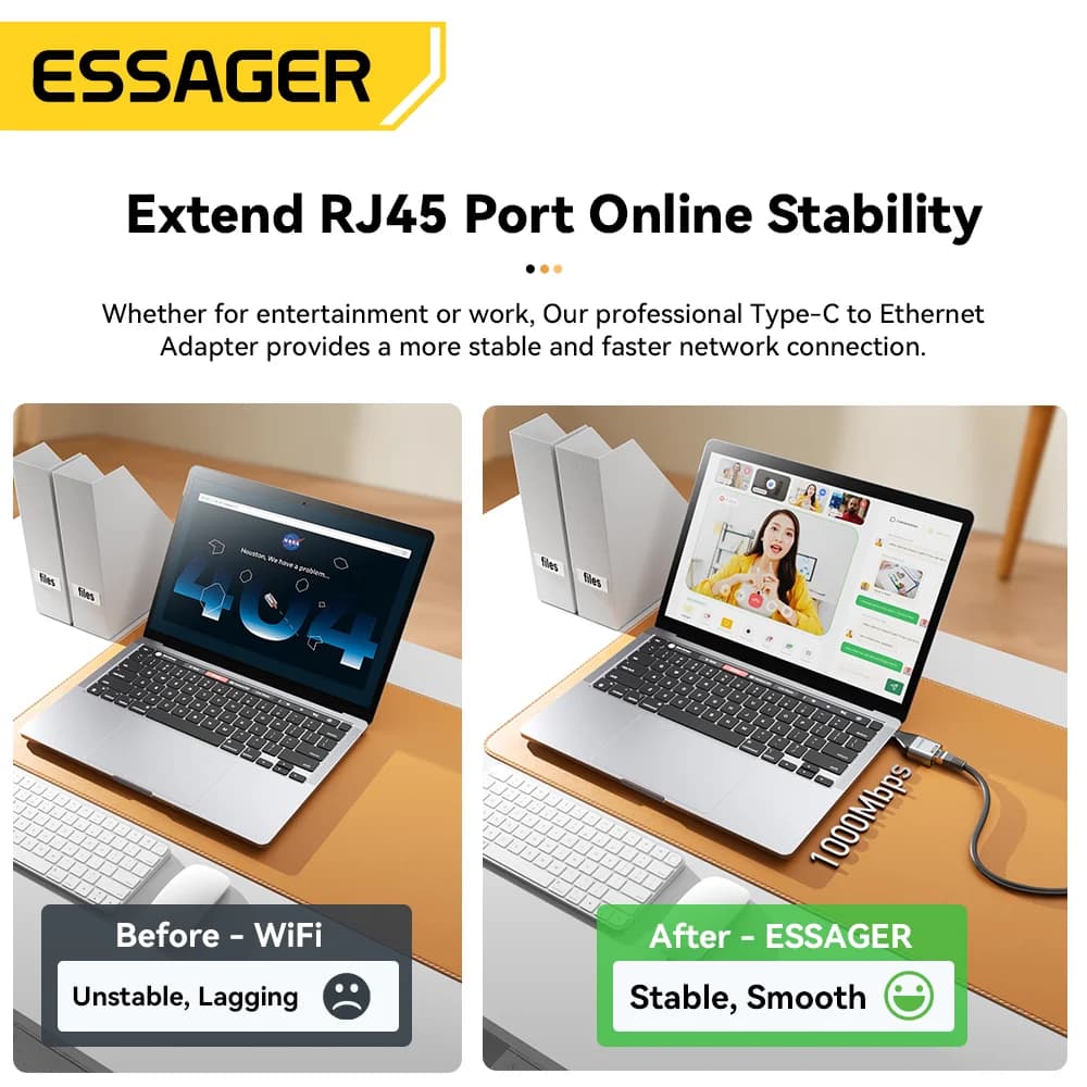 USB-C auf Gigabit Ethernet RJ45 Adapter