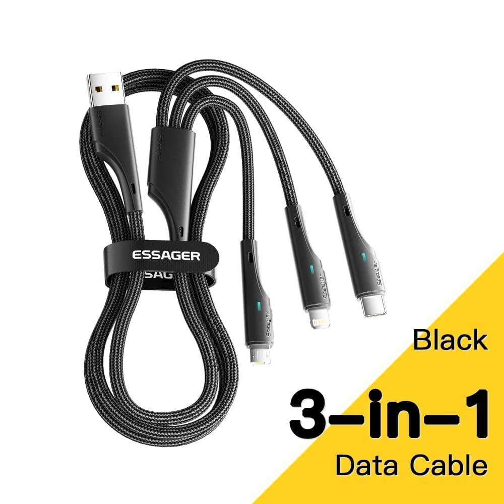 3-in-1 Multi-Ladekabel USB-C Micro USB Lightning