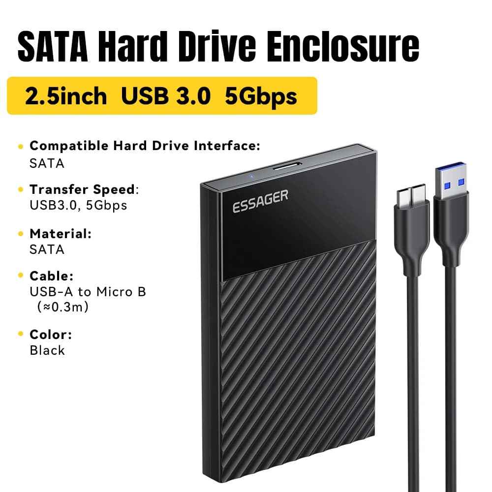 2,5-Zoll USB 3.0 SATA SSD/HDD Gehäuse