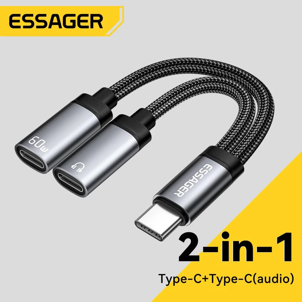 USB-C auf 3,5mm Klinke & PD-Laden 2-in-1 Adapter