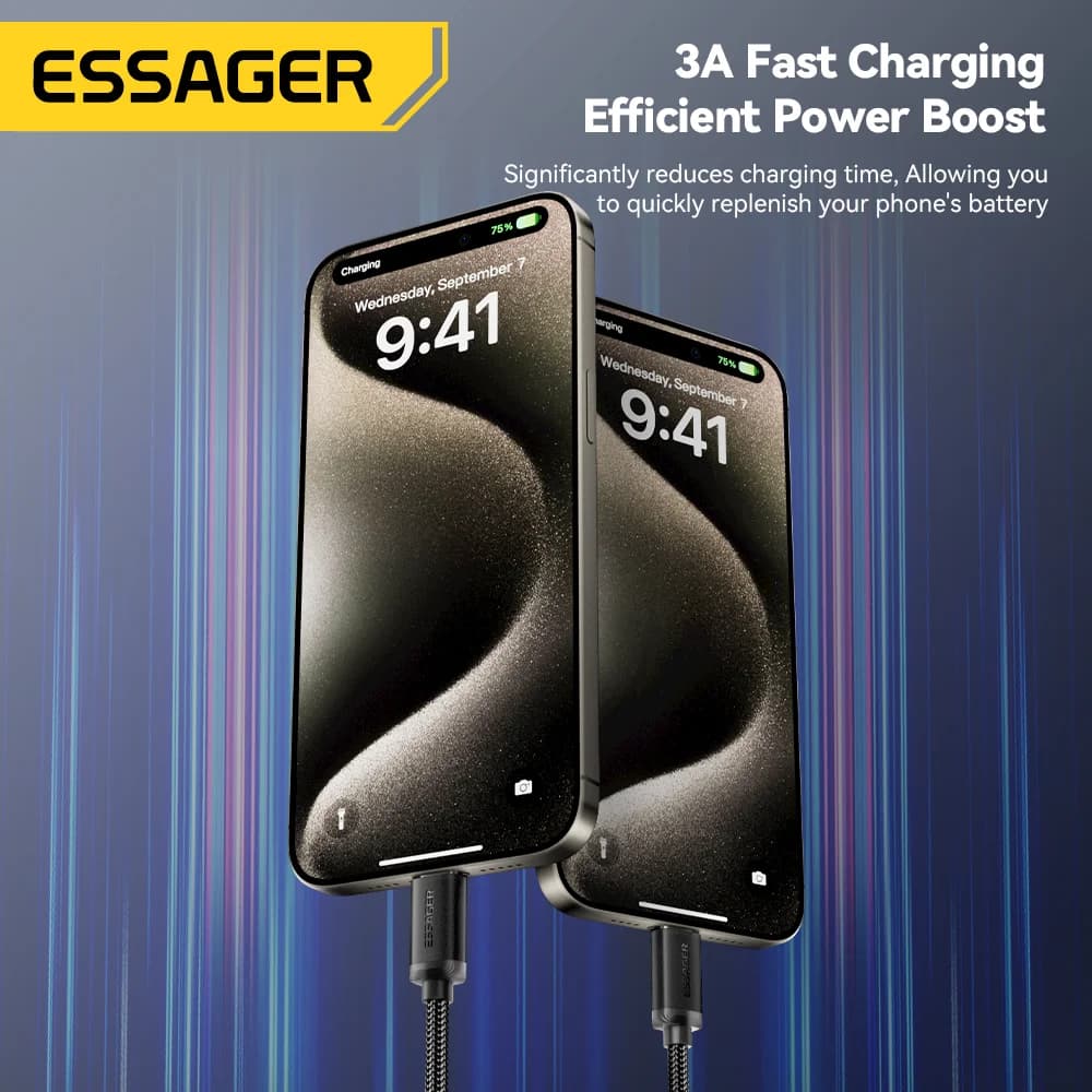 3A USB-A auf USB-C Schnelllade- und Datenkabel
