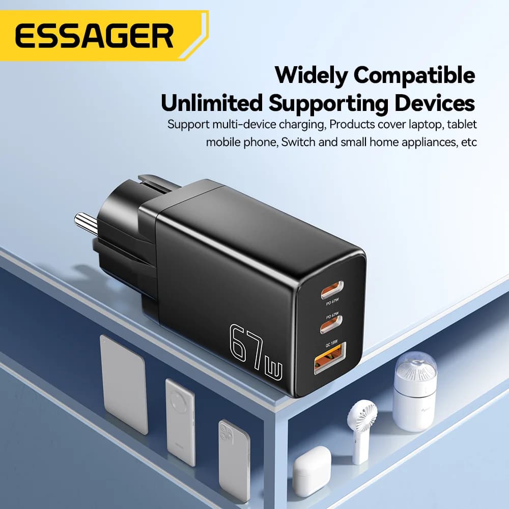 GaN USB Typ-C Ladegerät mit EU/KR Steckeroptionen