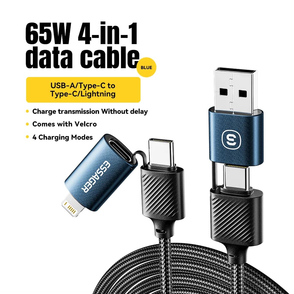 4-in-1 USB-C Kabel, 65W PD Schnellladen