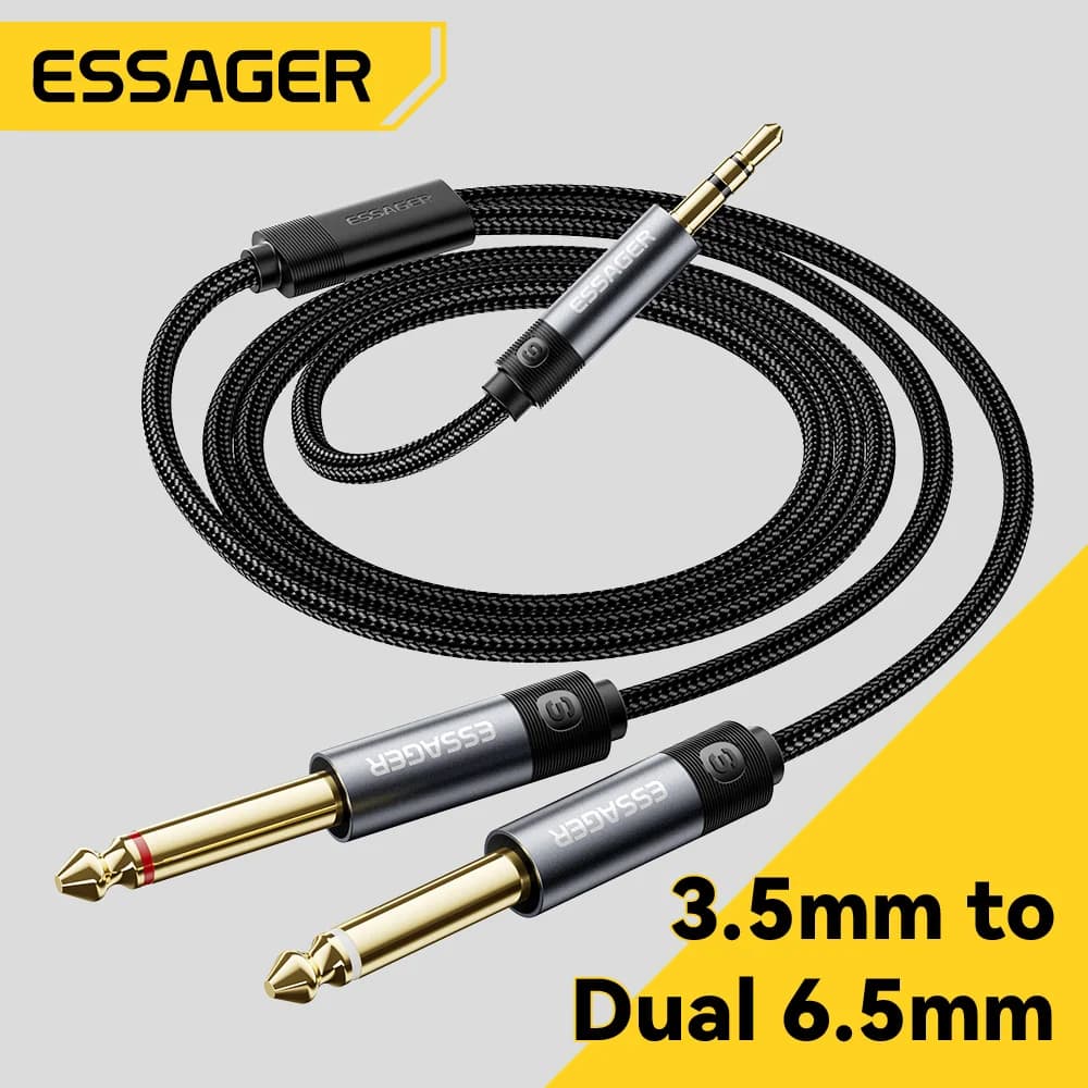3,5 mm auf 2x 6,35 mm Stereo-Audiokabeladapter