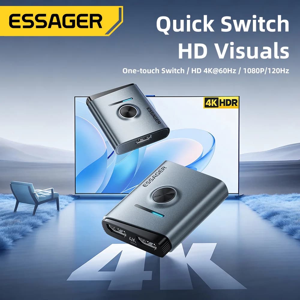 4K 60Hz HDMI-Umschalter 2-in-1 Splitter-Adapter