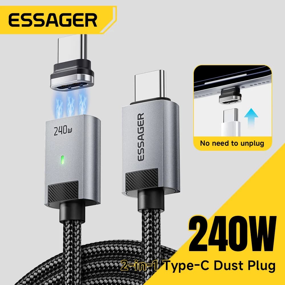 240W Magnetisches USB-C auf USB-C Ladekabel