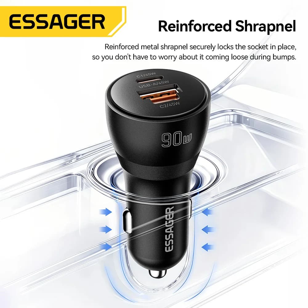 90W USB Type-C PD Schnell-Ladegerät fürs Auto