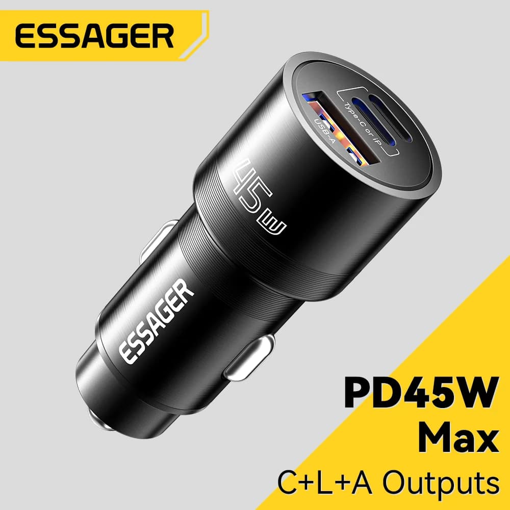 45W USB-C Auto-Ladegerät mit PD und QC 3.0