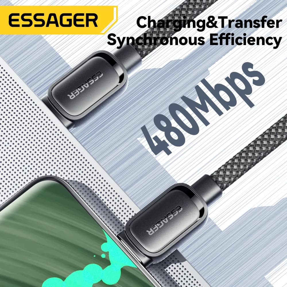 100W Magnetisches, einziehbares USB-C auf USB-C Kabel