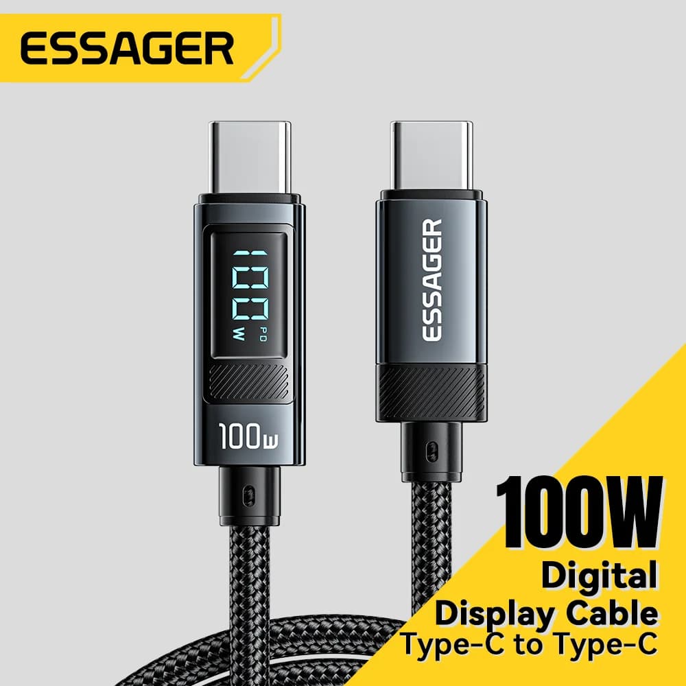 100W USB Type-C Kabel mit 90° Winkel und LED-Anzeige