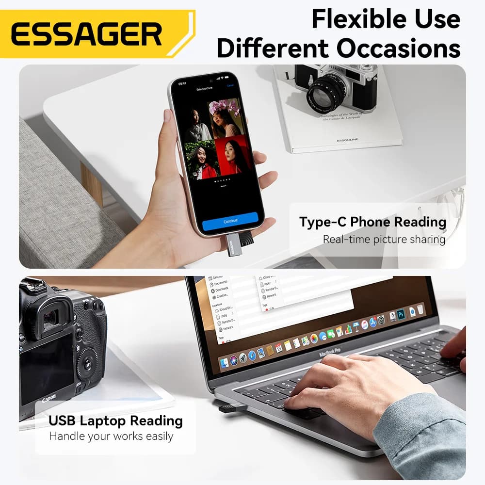 2-in-1 USB-C und USB 2.0 Kartenleser