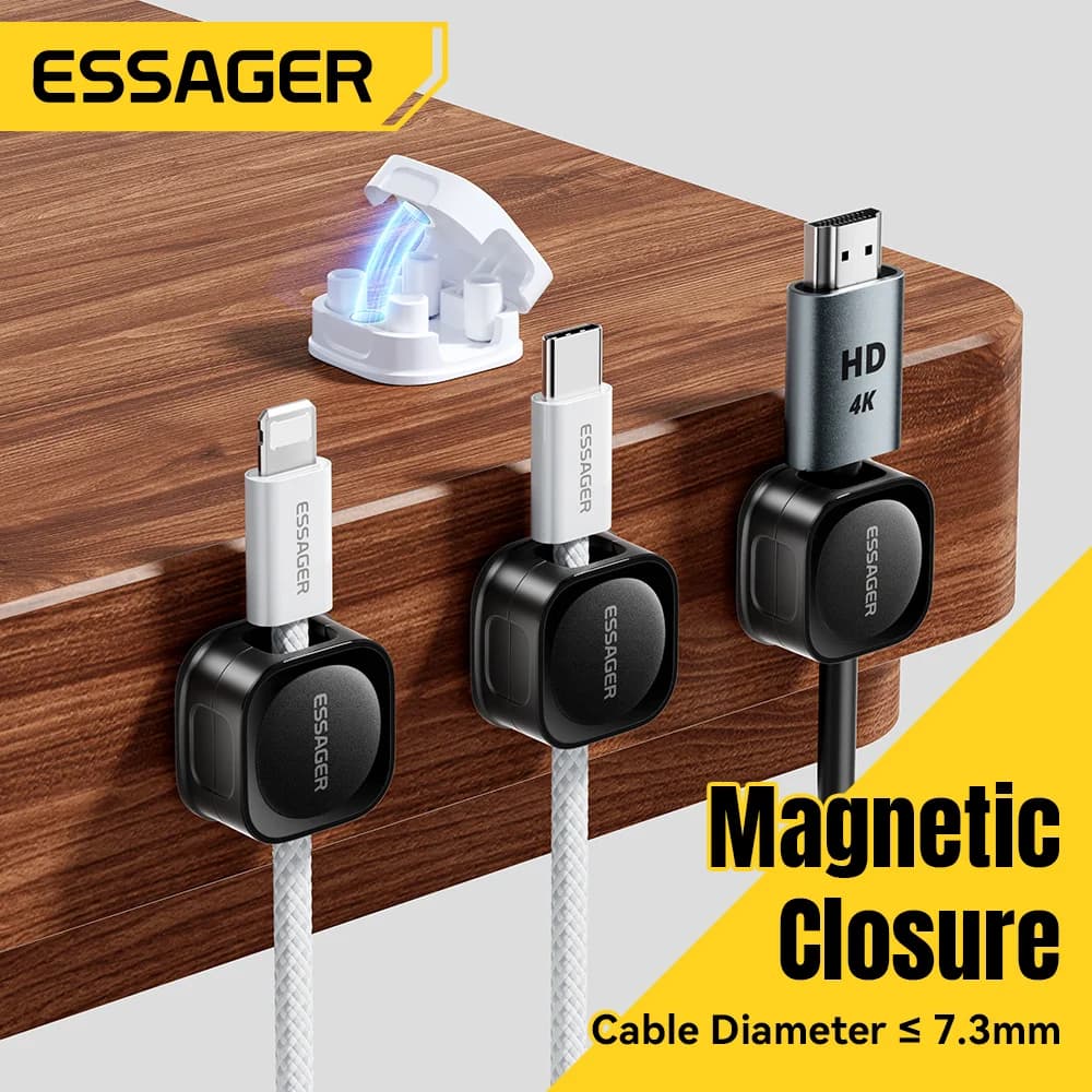 Magnetische, verstellbare Kabelclips zur Schreibtischorganisation