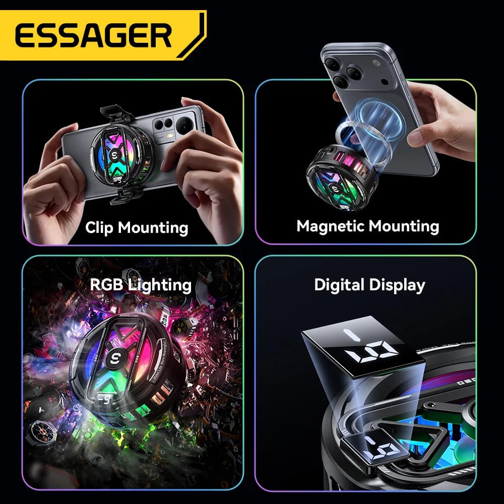 Magnetischer Smartphone-Kühler mit Digitalanzeige
