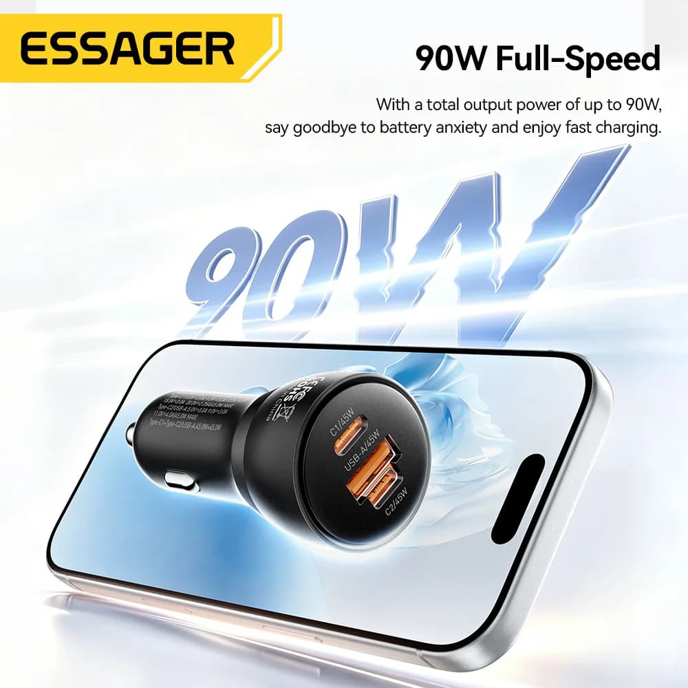 90W USB Type-C PD Schnell-Ladegerät fürs Auto