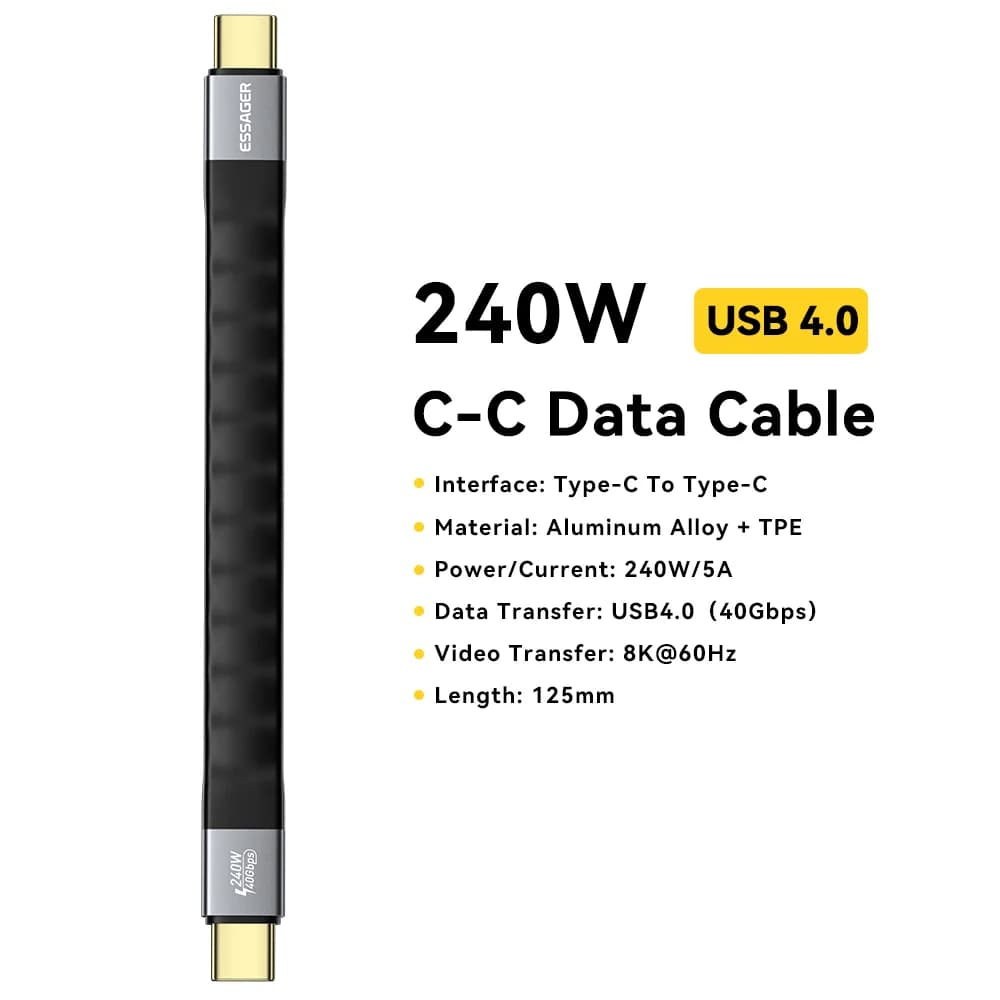 USB 4.0 Typ-C Kabel, 240W PD, 8K Video