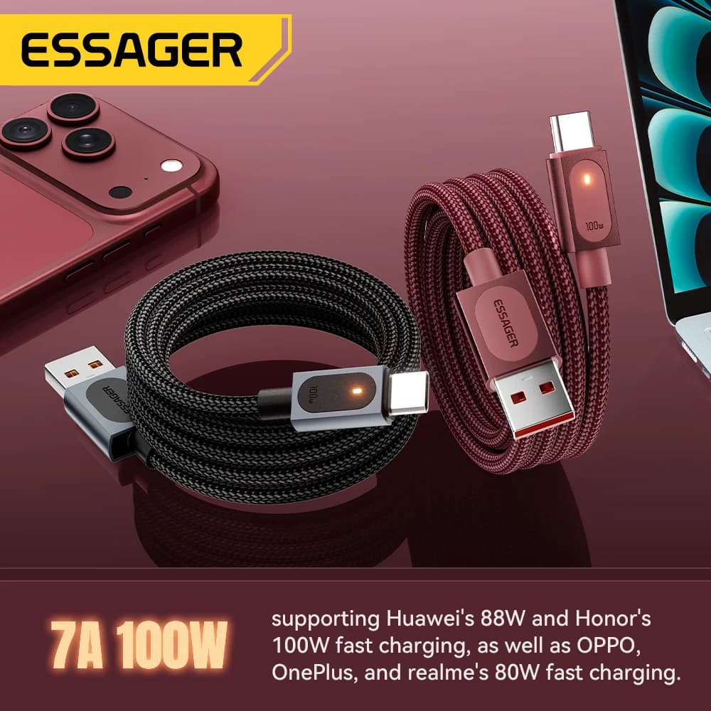 7A 100W USB-A auf USB-C Schnellladekabel