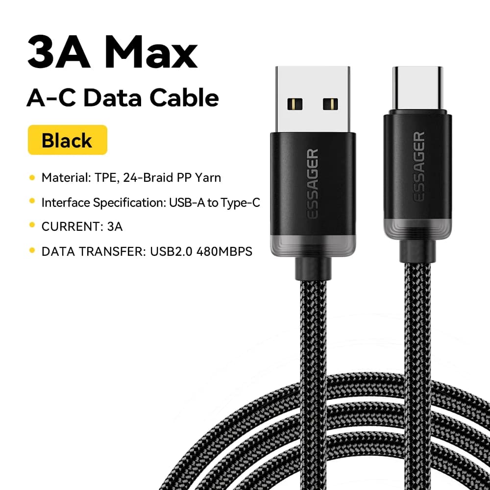 3A USB-A auf USB-C Schnelllade- und Datenkabel