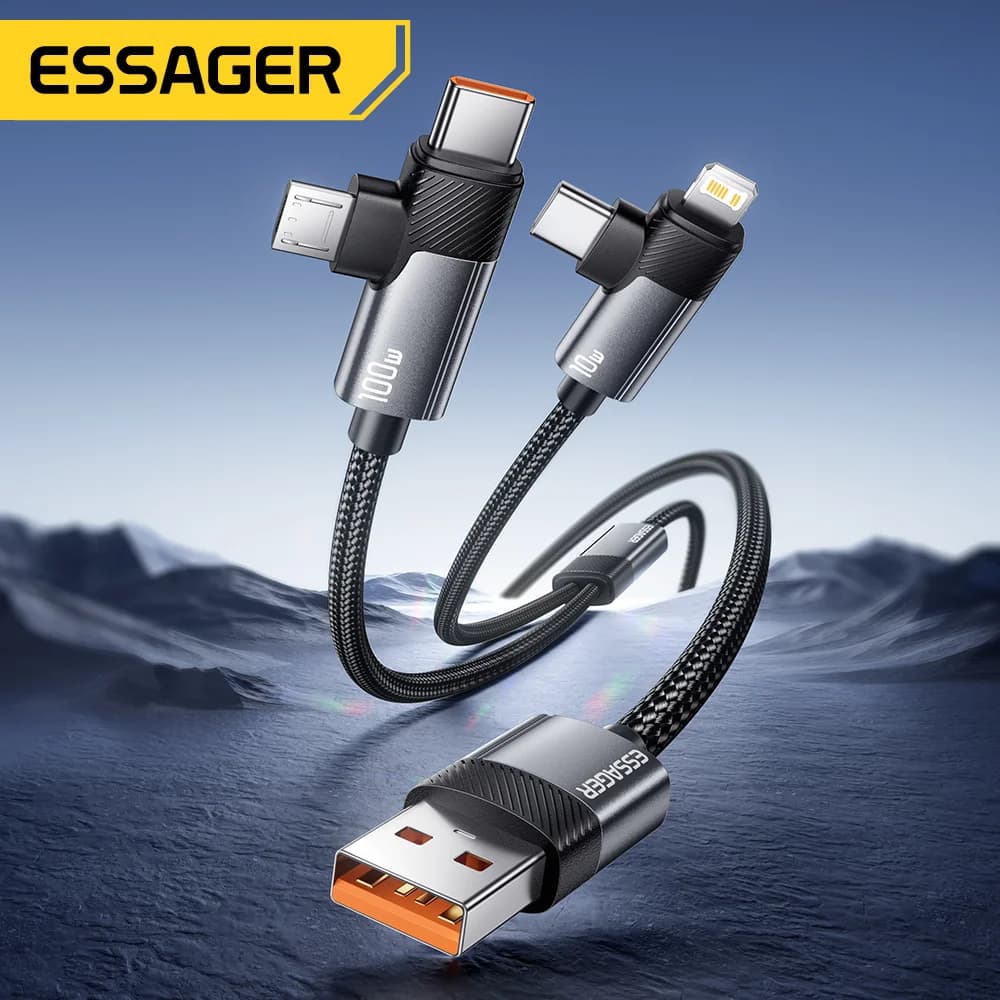 2-in-1 100 W Schnellladekabel Type-C und Lightning