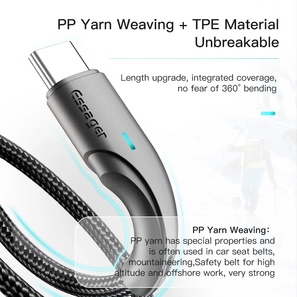 3A USB-C Schnelllade-Datenkabel