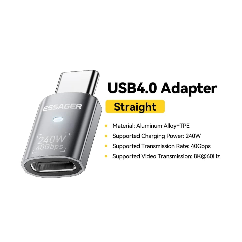 USB4.0 240W 90-Grad OTG Datenadapter 8K
