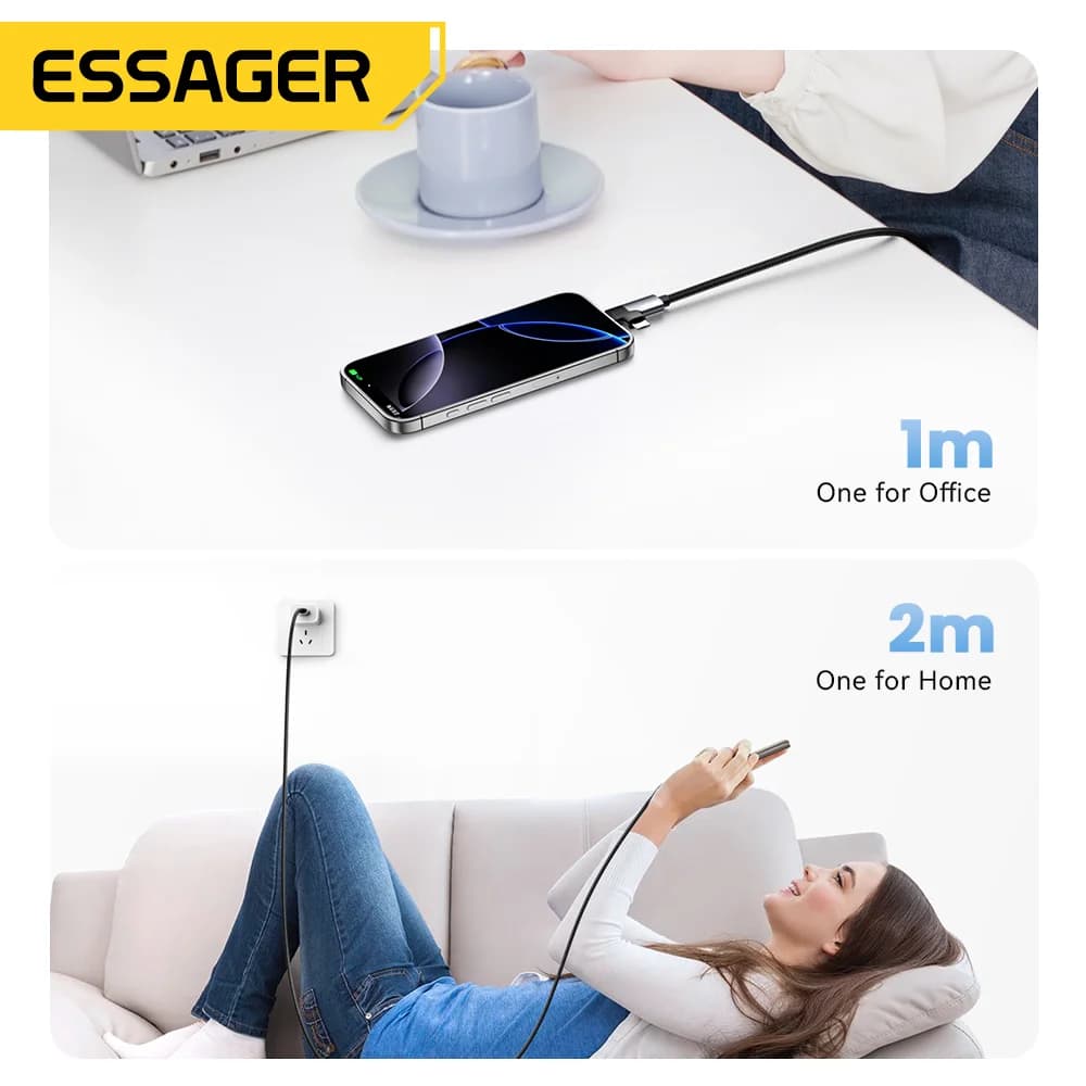 2-in-1 65W PD Schnellladekabel Type-C/USB-A auf Micro