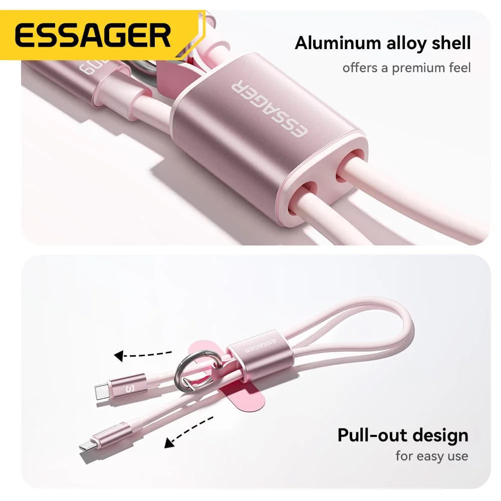 60 W Kurzes USB-C auf USB-C Lanyard-Kabel