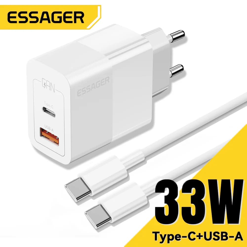33W Dual-Port Mini USB-C Schnelles Wandladegerät