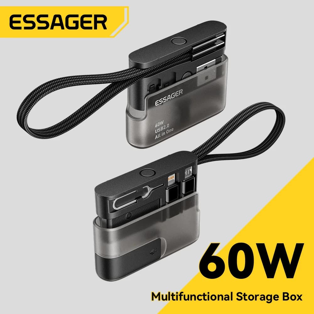 60W USB-C Datenkabel-Set mit Reiseaufbewahrungsbox
