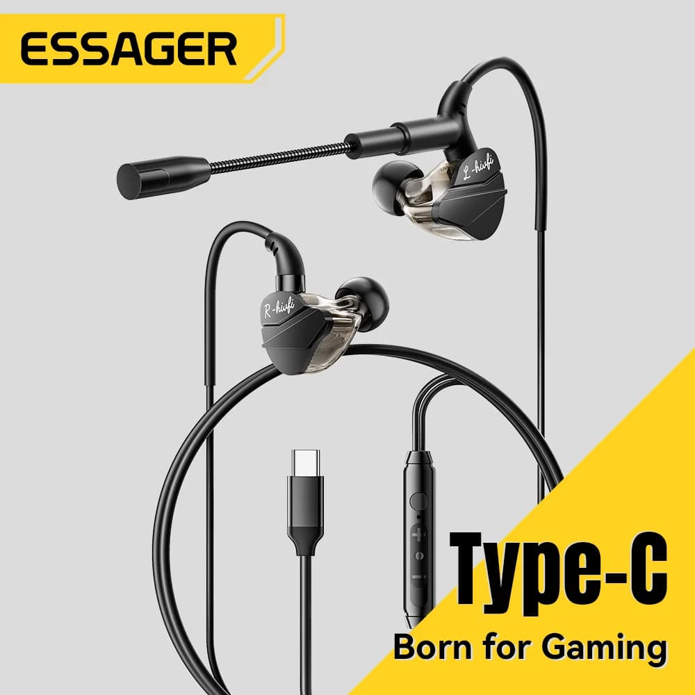 Kabelgebundene Gaming-In-Ear-Kopfhörer mit Mikrofon USB-C/3.5mm