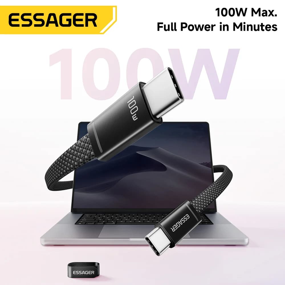 100W Slim USB-C auf USB-C PD Schnellladekabel