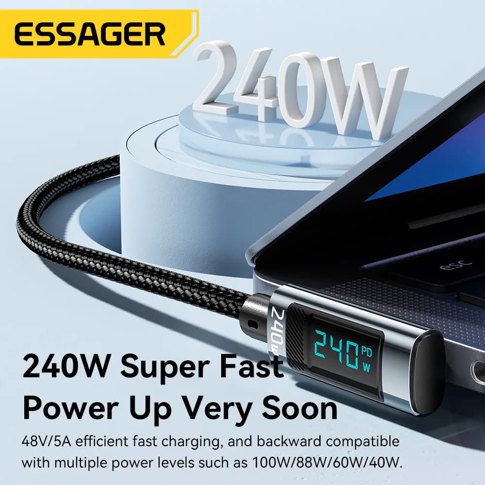 240W USB-C auf USB-C Kabel mit 90-Grad-Winkel