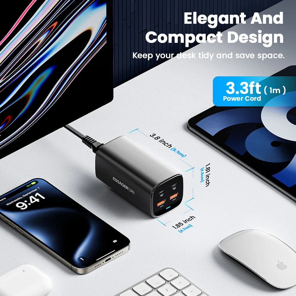 67W GaN USB-C Desktop-Schnellladegerät