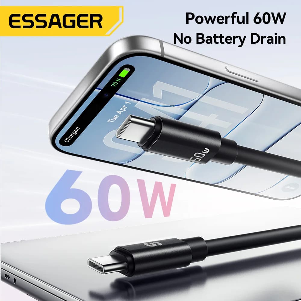 60 W Kurzes USB-C auf USB-C Lanyard-Kabel