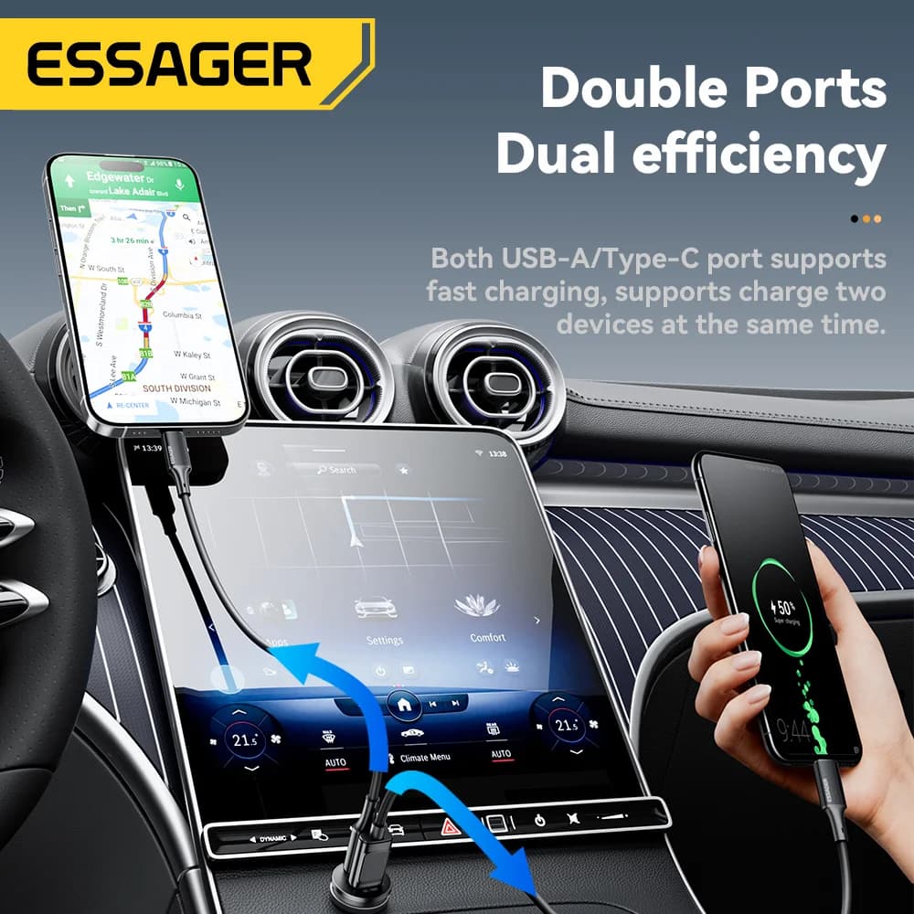 45W Mini USB-C Auto-Ladegerät, QC 3.0